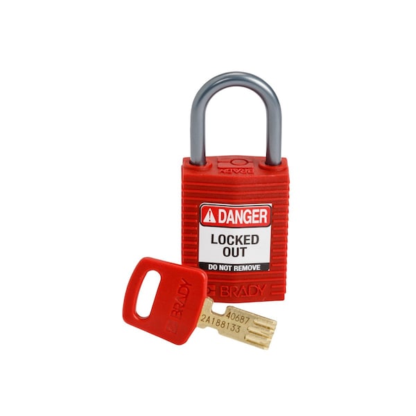 Padlock, Keyed Different, Nylon, Red